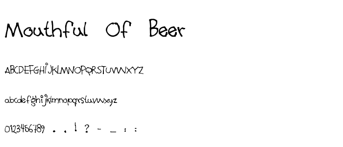 Mouthful of beer font
